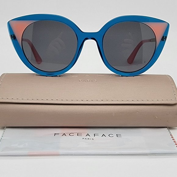 FACE A FACE Paris Prism 2 Col. 2439 Blue Pink Frame Grey Lens Cat Eye Sunglasses main image 4
